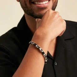 JOURDAN Bracelet Aaron Acier Argenté Discount