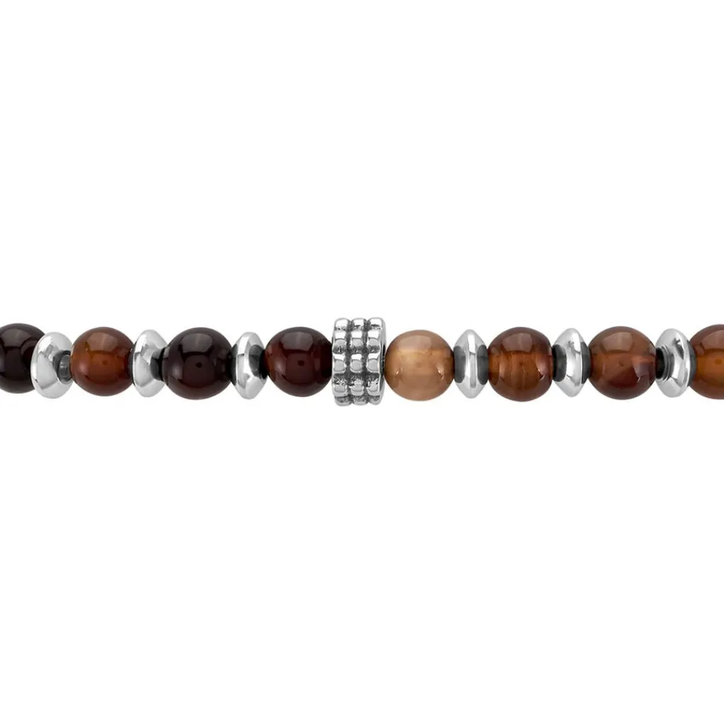 JOURDAN Bracelet Acier Gris Agate Sale