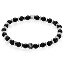 JOURDAN Bracelet Acier Gris Onyx acier gris onyx noir Hot