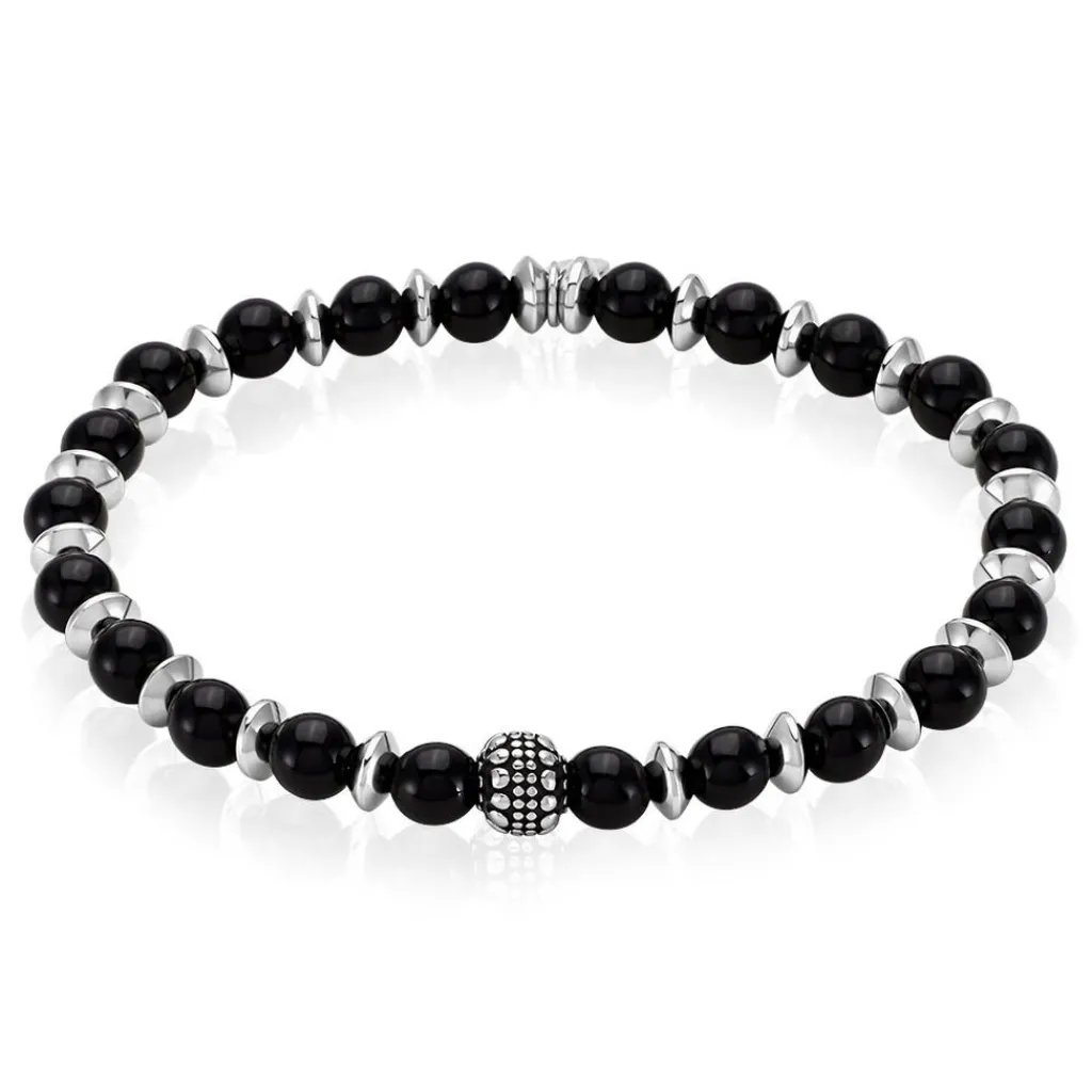 JOURDAN Bracelet Acier Gris Onyx acier gris onyx noir Hot