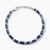JOURDAN Bracelet Arttu Acier Argenté Lapis Lazuli New