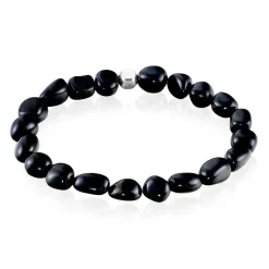 JOURDAN Bracelet Boreal Argent Blanc Agate argent blanc agate noire Outlet