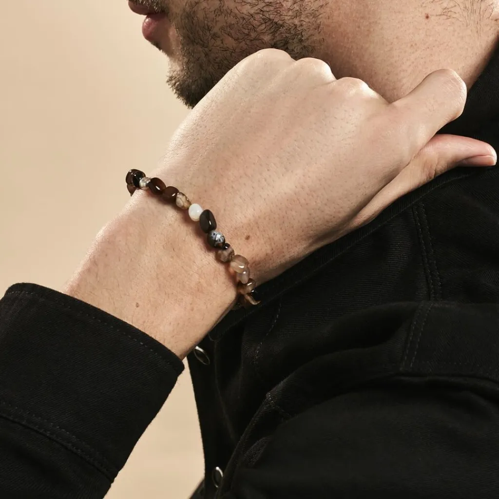 JOURDAN Bracelet Boreal Argent Blanc Jade argent blanc jade marron New