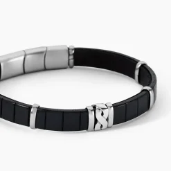 JOURDAN Bracelet Chip Cuir Noir Clearance