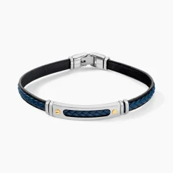 JOURDAN Bracelet Cuir Bleu Discount
