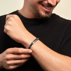 JOURDAN Bracelet Cuir Bleu New