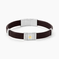 JOURDAN Bracelet Cuir Marron Outlet