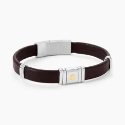 JOURDAN Bracelet Cuir Marron Outlet