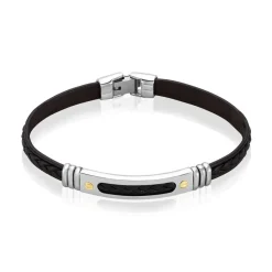 JOURDAN Bracelet Cuir Noir Clearance
