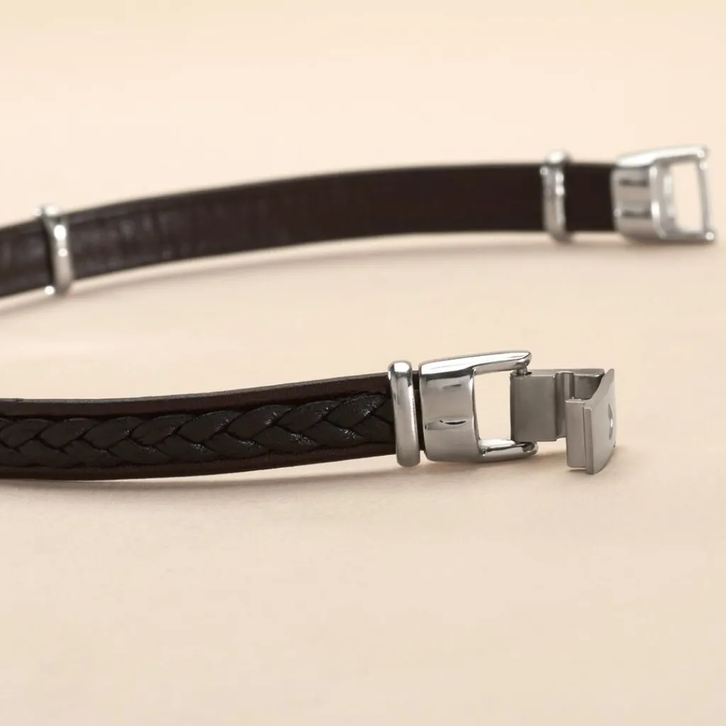 JOURDAN Bracelet Cuir Noir Clearance