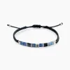 JOURDAN Bracelet Jahan Acier Argenté Lapis Lazuli Agate Discount