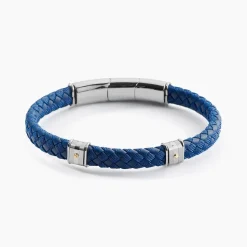 JOURDAN Bracelet Kamen Cuir Bleu Best