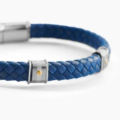 JOURDAN Bracelet Kamen Cuir Bleu Best