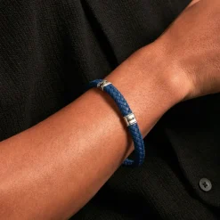 JOURDAN Bracelet Kamen Cuir Bleu Best