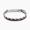 JOURDAN Bracelet Renatus Acier Argenté Oeil De Tigre Discount