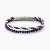 JOURDAN Bracelet Renatus Acier Argenté Lapis Lazuli New