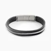JOURDAN Bracelet Rodney Cuir Noir Outlet