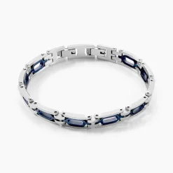 JOURDAN Bracelet Wild Acier Blanc Et Bleu acier bicolore New