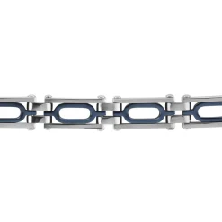 JOURDAN Bracelet Wild Acier Blanc Et Bleu acier bicolore New