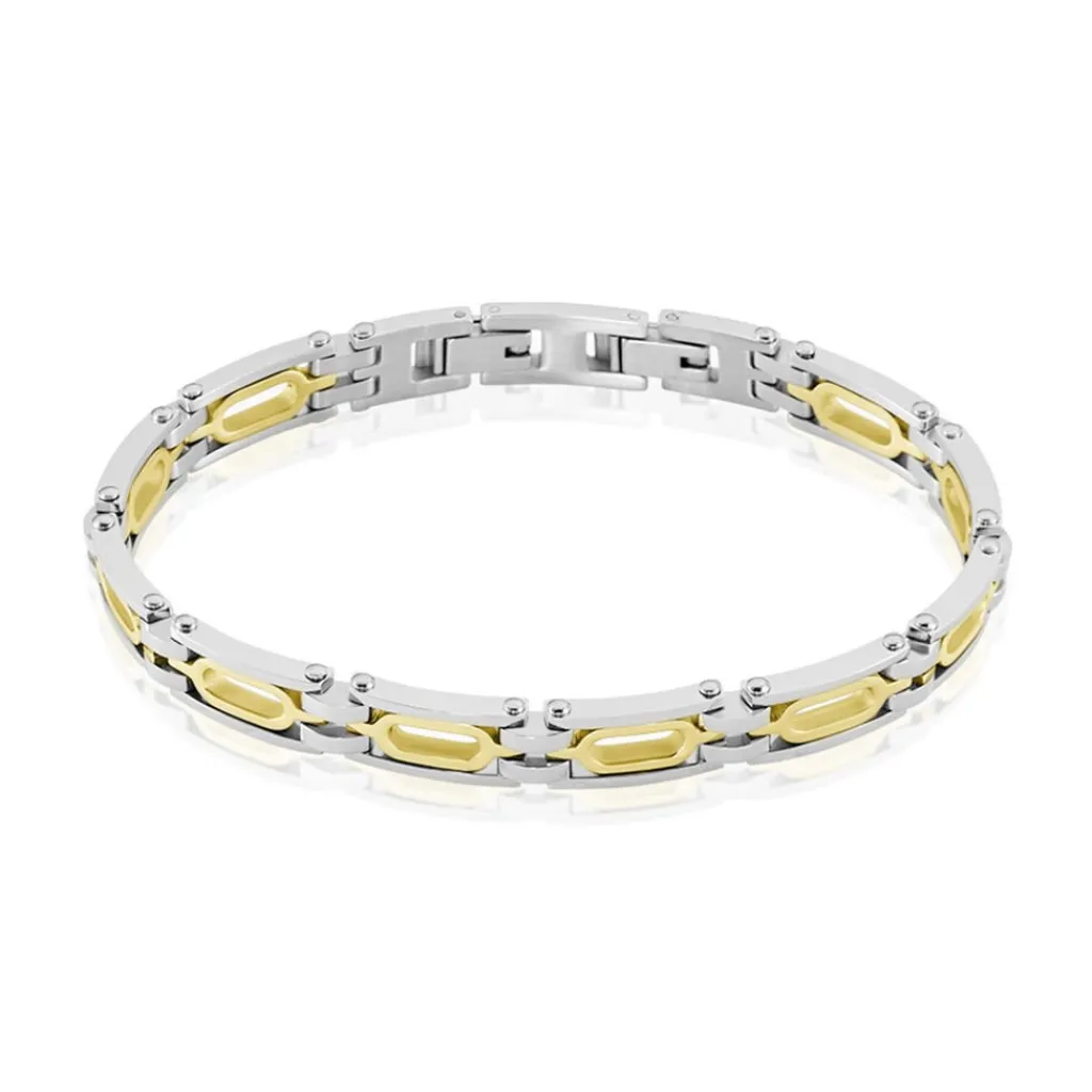 JOURDAN Bracelet Wild Acier Blanc Et Jaune acier bicolore Outlet
