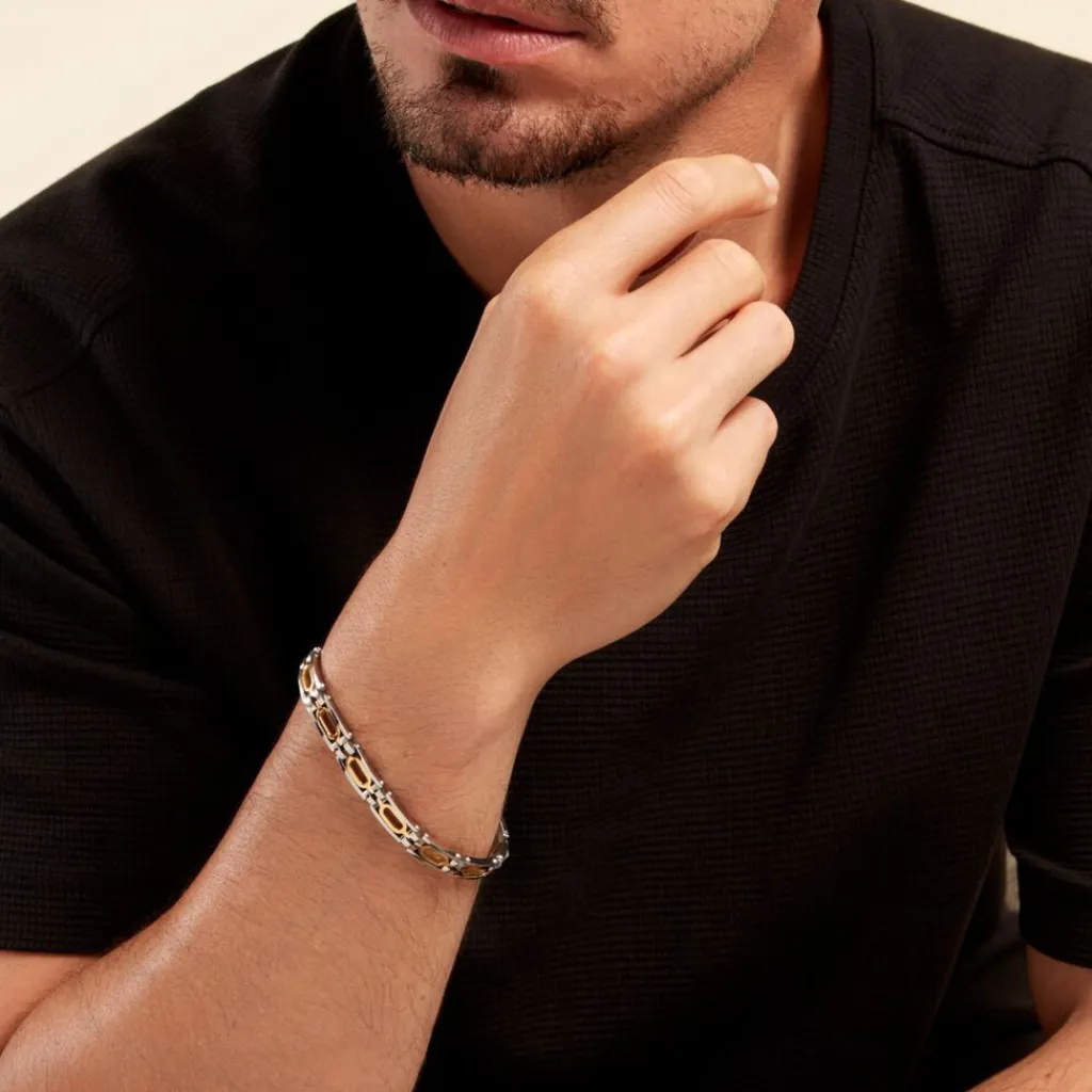 JOURDAN Bracelet Wild Acier Blanc Et Jaune acier bicolore Outlet