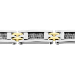 JOURDAN Bracelet Zephir Dore / Blanc acier bicolore Clearance