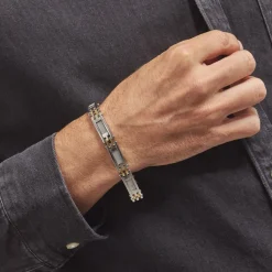 JOURDAN Bracelet Zephir Acier Bicolore Dore / Blanc Clearance