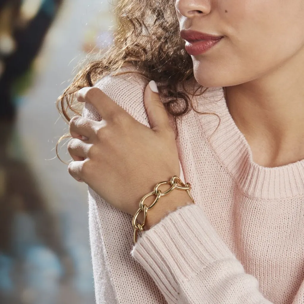 Histoire d'Or Bracelet Justinien Acier Doré