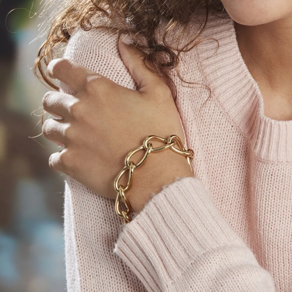 Histoire d'Or Bracelet Justinien Acier Doré