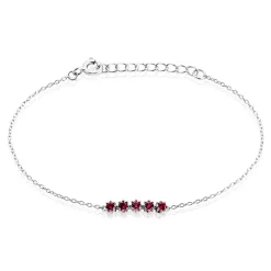Histoire d'Or Bracelet Karrie Argent Blanc Oxyde De Zirconium argent blanc oxyde rouge New