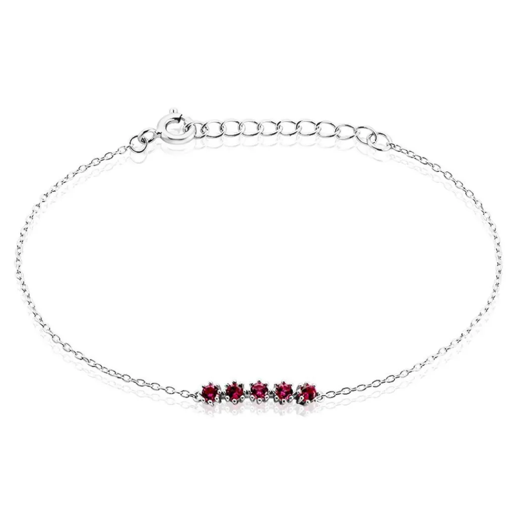 Histoire d'Or Bracelet Karrie Argent Blanc Oxyde De Zirconium argent blanc oxyde rouge New