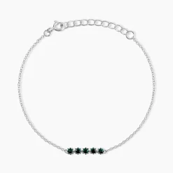 Histoire d'Or Bracelet Karrie Argent Blanc Oxyde De Zirconium argent blanc oxyde vert Discount