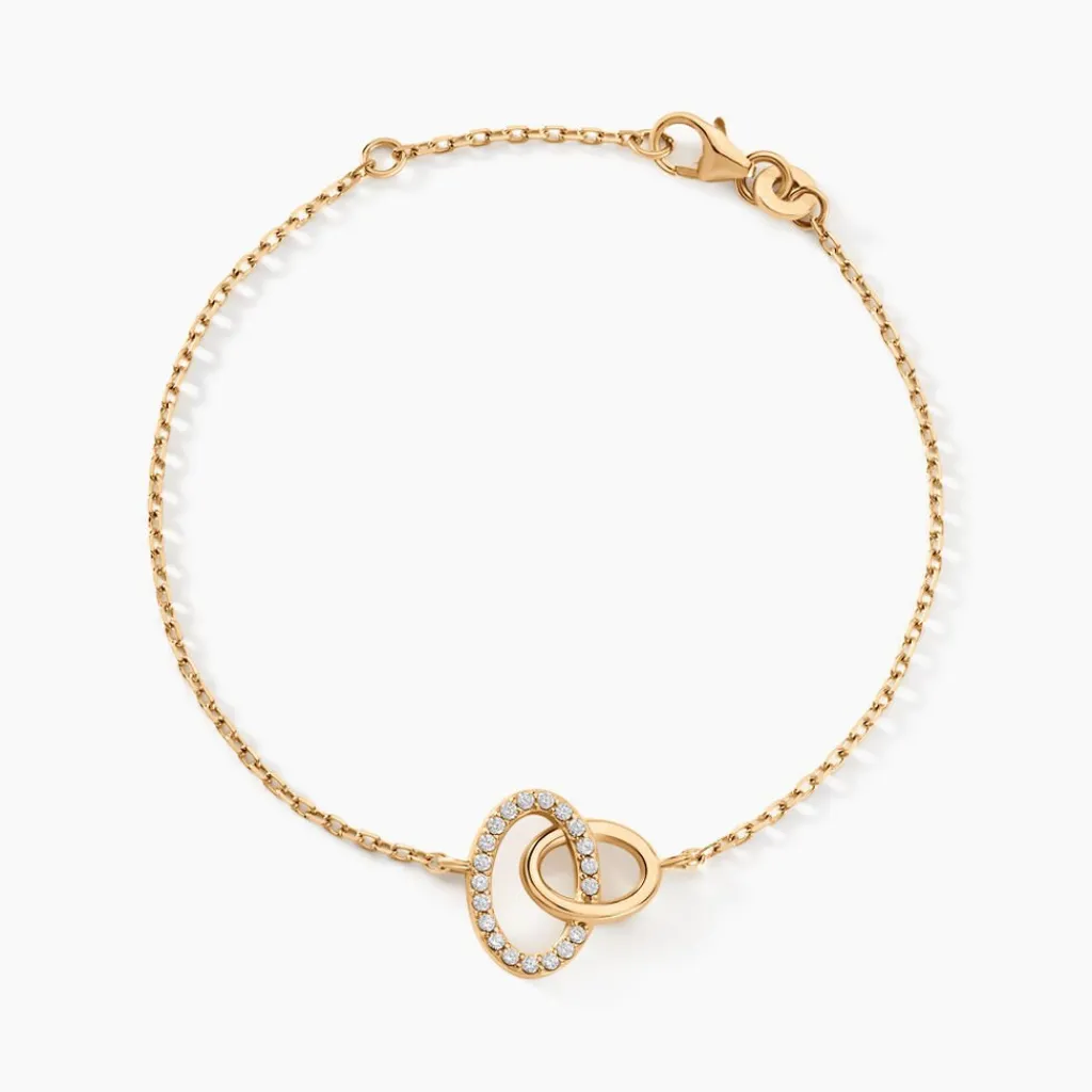 Histoire d'Or Bracelet Kimberlie Plaqué Or Jaune Oxyde De Zirconium New