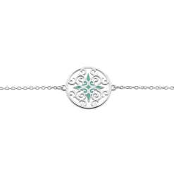 Histoire d'Or Bracelet Krysia Argent Blanc Email Turquoise Outlet