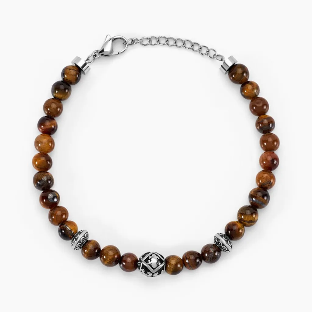 Histoire d'Or Bracelet Labhras Acier Blanc acier blanc quartz marron Clearance