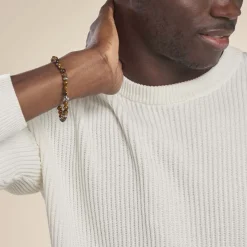 Histoire d'Or Bracelet Labhras Acier Blanc acier blanc quartz marron Clearance