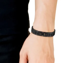 LACOSTE BIJOUX Bracelet Lacoste Metropole Acier Noir Sale