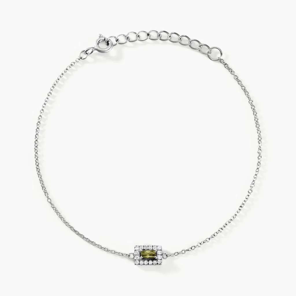 Histoire d'Or Bracelet Laurine Argent Blanc Oxyde De Zirconium argent blanc oxyde vert Outlet