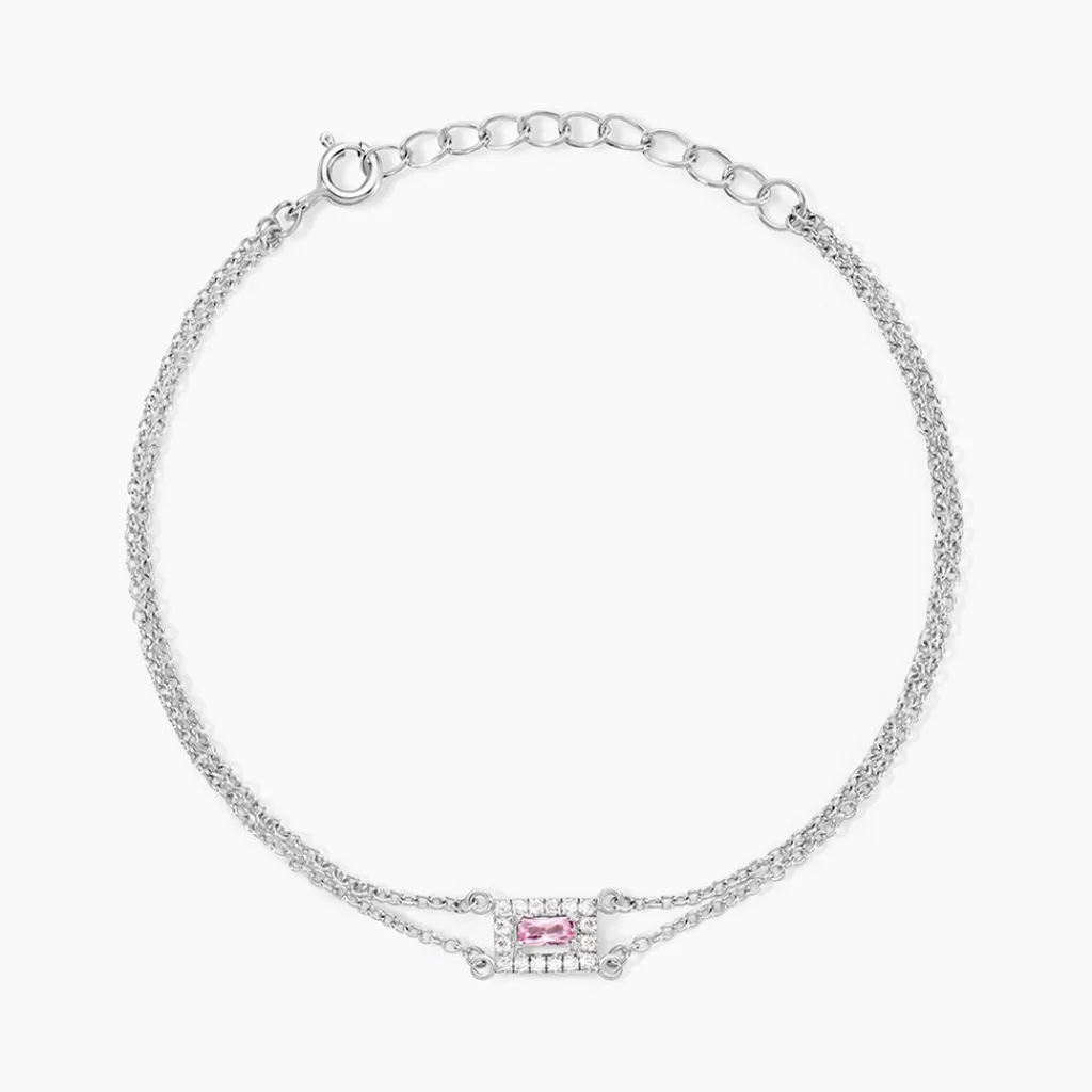 Histoire d'Or Bracelet Laurine Argent Rose Oxyde De Zirconium Best