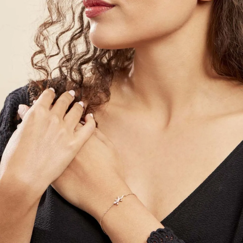 Histoire d'Or Bracelet Lehar Plaqué Or Oxyde De Zirconium Outlet