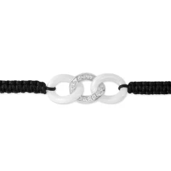 Histoire d'Or Bracelet Link Argent Blanc Oxyde De Zirconium Et Céramique argent blanc céramique blanche Best