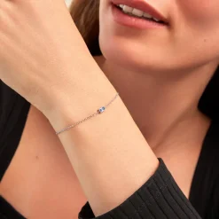 Histoire d'Or Bracelet Lipa Argent Blanc Oxyde De Zirconium argent blanc oxyde bleu sky Discount