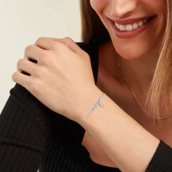 Histoire d'Or Bracelet Lottie Argent Blanc Turquoise Clearance