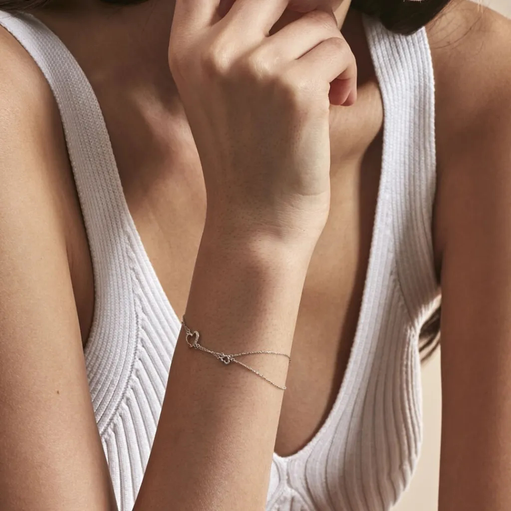Histoire d'Or Bracelet Louise Or Blanc Diamant Outlet