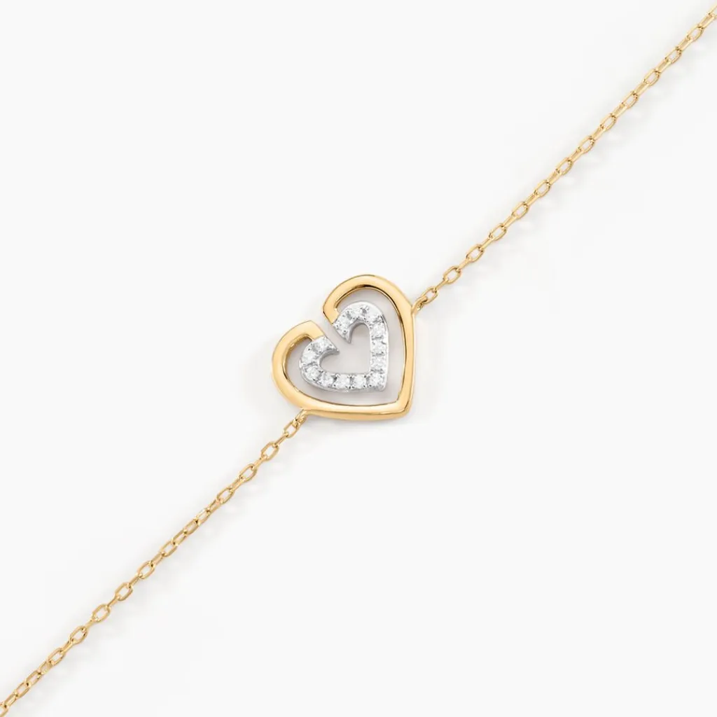 Histoire d'Or Bracelet Love Is In The Air Or Jaune Oxyde De Zirconium Discount