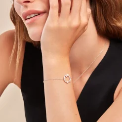 Histoire d'Or Bracelet Lua Argent Blanc Oxyde De Zirconium Perle De Culture New