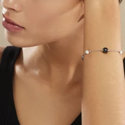 Histoire d'Or Bracelet Lucia Cera Argent Blanc Perle De Culture Et Céramique