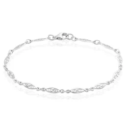 Histoire d'Or Bracelet Mahee Maille Filigrane Argent Blanc Best
