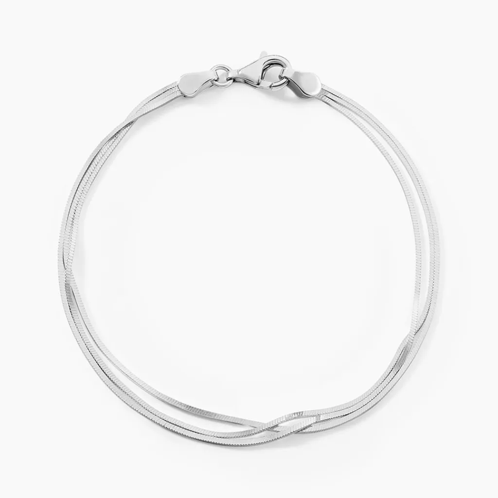 Histoire d'Or Bracelet Maille Benedicta Argent Blanc Discount