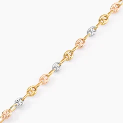 Histoire d'Or Bracelet Maille Dami Maille Grain De Cafe or tricolore Outlet